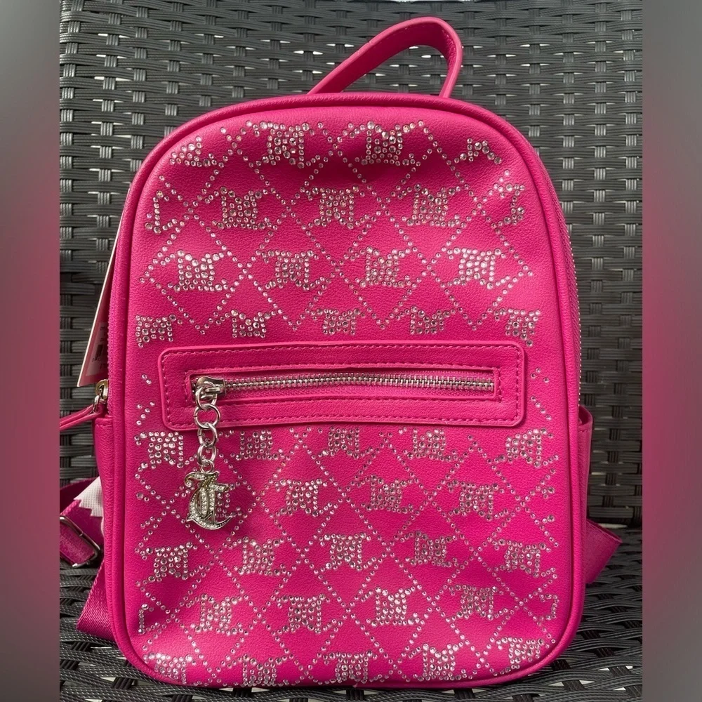 Juicy Couture Backpack,Juicy Couture Pink Backpack with Silver Accents